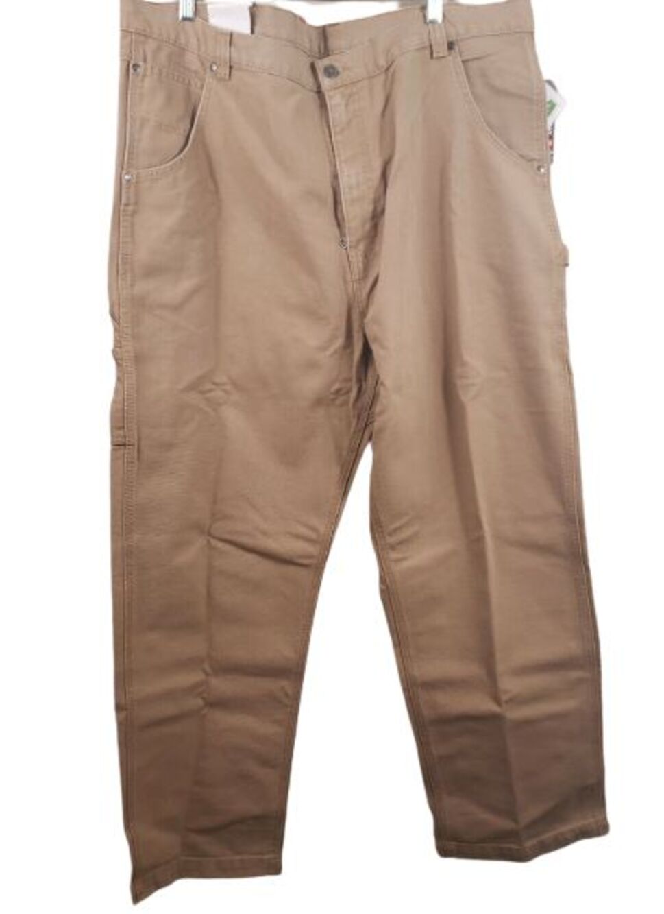 Craftsman Work Pants Mens 44x30 Canvas Carpenter  Teflon Brown Heavy Duty